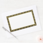 Zwart en Beige Bloemen Lijst  Stijl Rechthoekige Sticker (Envelop)
