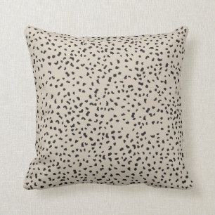 Zwart en beige Dalmatiaans gepotte piloot Kussen