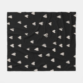 Zwart en beige doedels schattig hart patroon fleece deken (Voorkant (Horizontaal))