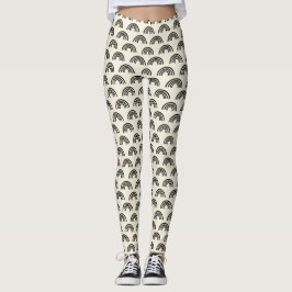 Zwart en beige leggings