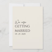 Zwart en beige minimalistische Boho Neutral Weddin Kaart (Achterkant)