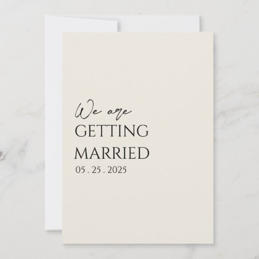 Zwart en beige minimalistische Boho Neutral Weddin Kaart (Achterkant)