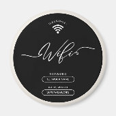 Zwart en Beige Minimalistische Eenvoudige Wifi Zon Magneet (Voorkant)