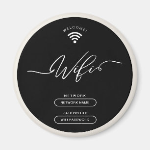 Zwart en Beige Minimalistische Eenvoudige Wifi Zon Magneet