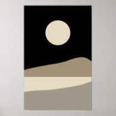 Zwart en Beige Minimalistische Landschapskunst Pri Poster (Voorkant)