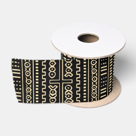Zwart en beige modderdoek satijn lint