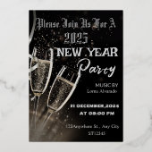 Zwart en beige Modern Nieuwjaar Uitnodiging (Voorkant)