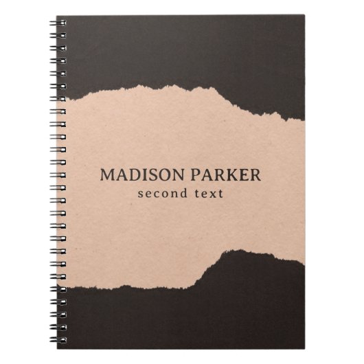 Zwart en beige papier notitieboek (Voorkant)