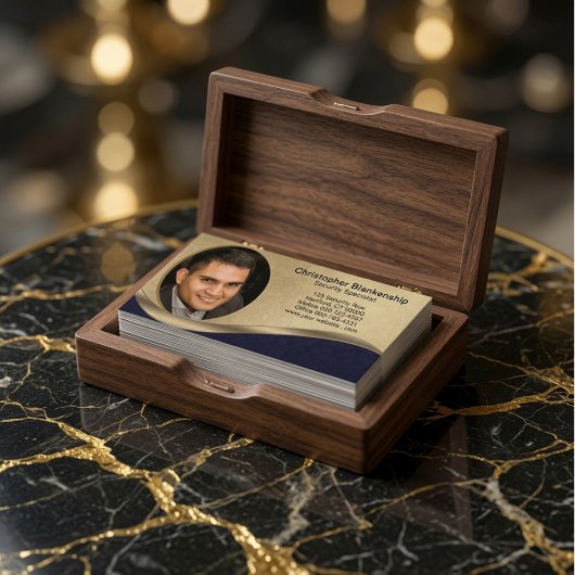 Zwart en beige professionele aangepaste foto visitekaartje