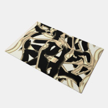 Zwart en beige restjes, vernietigde tapes op doorz