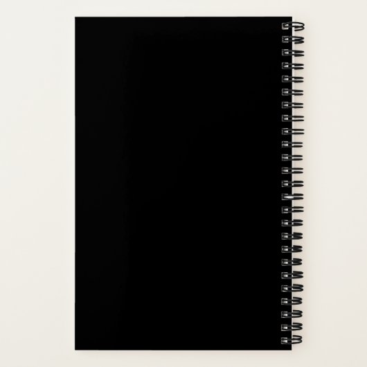 Zwart en beige spiraaljournaal notitieboek (Achterkant)
