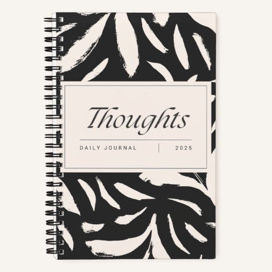 Zwart en beige spiraaljournaal notitieboek (Voorkant)