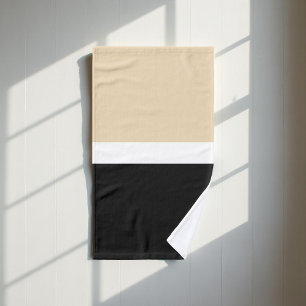 Zwart en beige strepen patroon Elegant, Modern Bad Handdoek