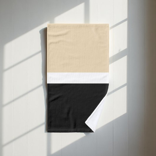 Zwart en beige strepen patroon Elegant, Modern Bad Handdoek