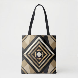 Zwart en beige tote bag