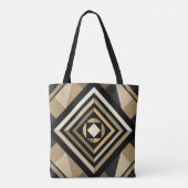 Zwart en beige tote bag (Achterkant)