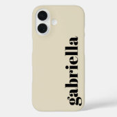 Zwart en Beige Vette Typografie Gepersonaliseerde Case-Mate iPhone Case (Achterkant)