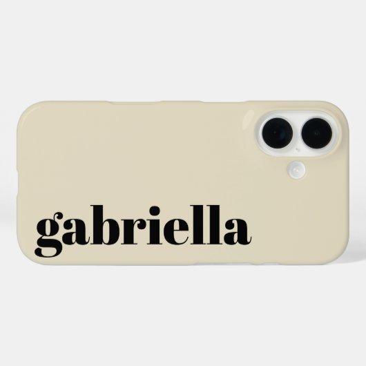 Zwart en Beige Vette Typografie Gepersonaliseerde Case-Mate iPhone Case (Achterkant (horizontaal))