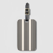 Zwart en beige vijf strips bagagelabel (Voorkant (verticaal))