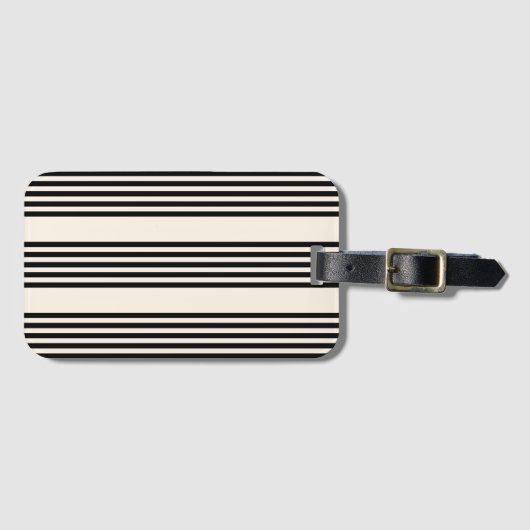 Zwart en beige vijf strips bagagelabel (Voorkant (horizontaal))