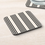 Zwart en beige vijf strips bier onderzetter (Linkerzijde)