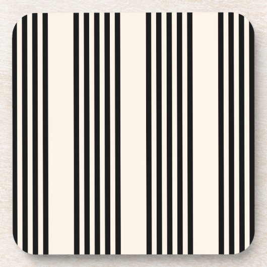 Zwart en beige vijf strips bier onderzetter (Voorkant)