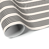 Zwart en beige vijf strips cadeaupapier (Rol Hoek)