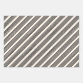Zwart en beige vijf strips inpakpapier vel (Voorkant 2)
