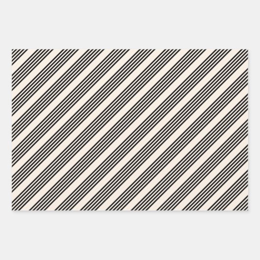 Zwart en beige vijf strips inpakpapier vel (Voorkant 2)