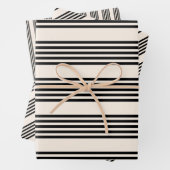 Zwart en beige vijf strips inpakpapier vel (In situ)