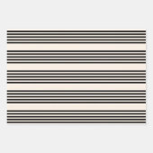 Zwart en beige vijf strips inpakpapier vel (Voorkant)