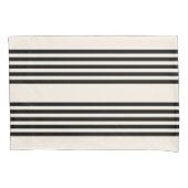 Zwart en beige vijf strips kussensloop (Voorkant)