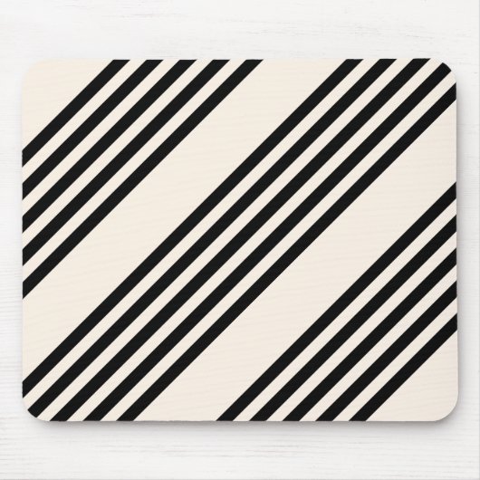 Zwart en beige vijf strips muismat (Voorkant)