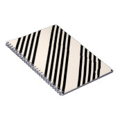 Zwart en beige vijf strips notitieboek (Rechterzijde)