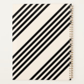 Zwart en beige vijf strips planner (Achterkant)
