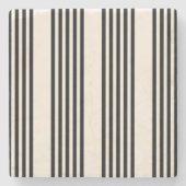 Zwart en beige vijf strips stenen onderzetter (Voorkant)