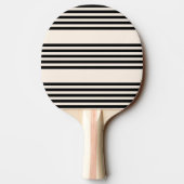 Zwart en beige vijf strips tafeltennisbatje (Achterkant)