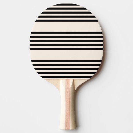 Zwart en beige vijf strips tafeltennisbatje (Voorkant)