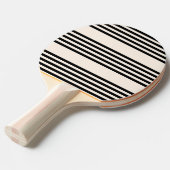 Zwart en beige vijf strips tafeltennisbatje (Voorkant Gekanteld)