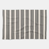 Zwart en beige vijf strips theedoek (Horizontaal)