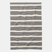 Zwart en beige vijf strips theedoek (Verticaal)