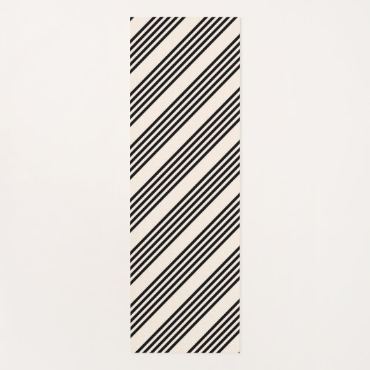 Zwart en beige vijf strips yogamat (Voorkant)