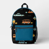 Zwart en blauw aangepaste auto naam jongens rugzak (Voorkant)