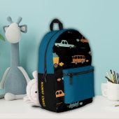 Zwart en blauw aangepaste auto naam jongens rugzak