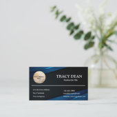 Zwart en blauw, aangepaste moderne Professional Visitekaartje (Staand voorkant)