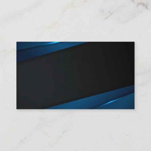 Zwart en blauw, aangepaste moderne Professional Visitekaartje (Achterkant)
