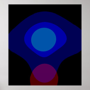 Zwart en blauw Abstract Art 523 Poster