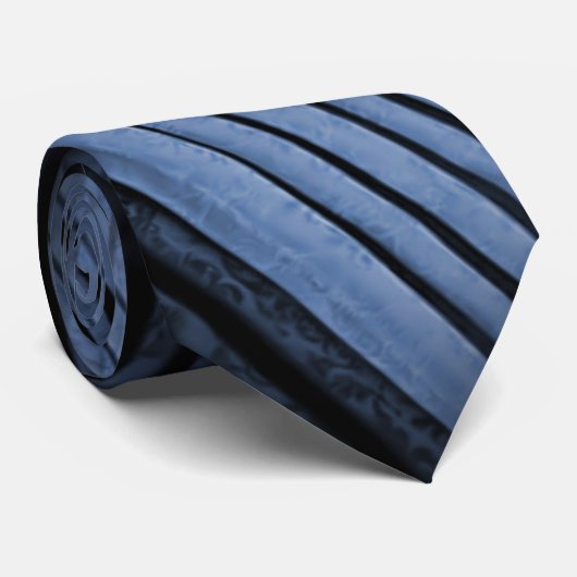 Zwart en blauw Abstract patroon Stropdas (Opgerold)