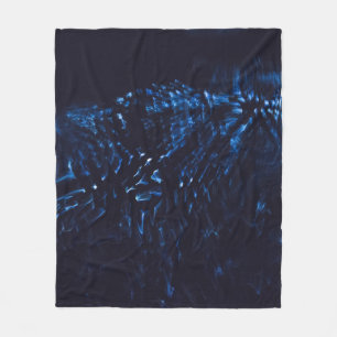 Zwart en blauw abstract schilderij fleece deken