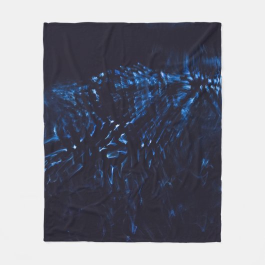 Zwart en blauw abstract schilderij fleece deken (Voorkant)